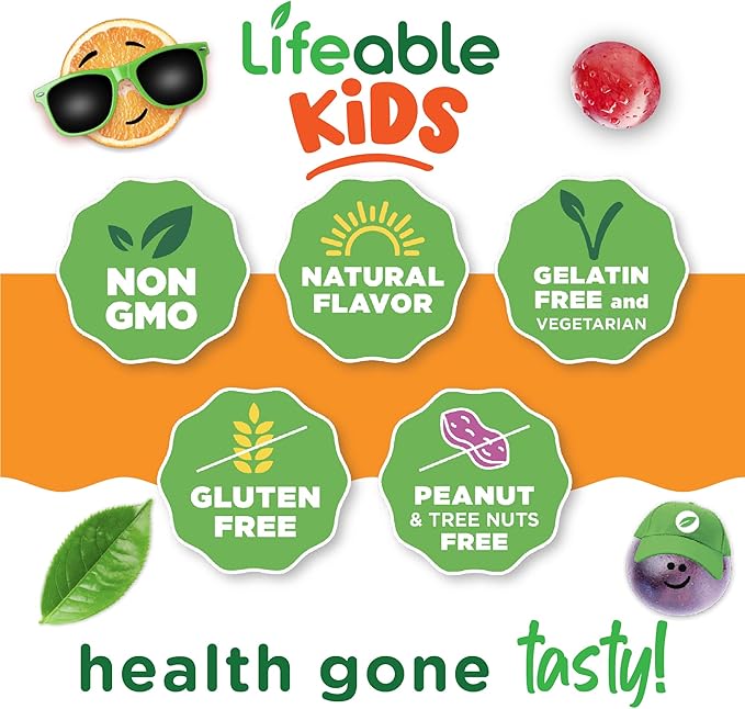 Lifeable Probiotics for Kids Gummies | 50mg (5 Billion) | Great Tasting Kids Probiotics Gummies | for Gut Health and Immune Support | Kids Probiotic Gummies for Boys and Girls | 90 Gummies