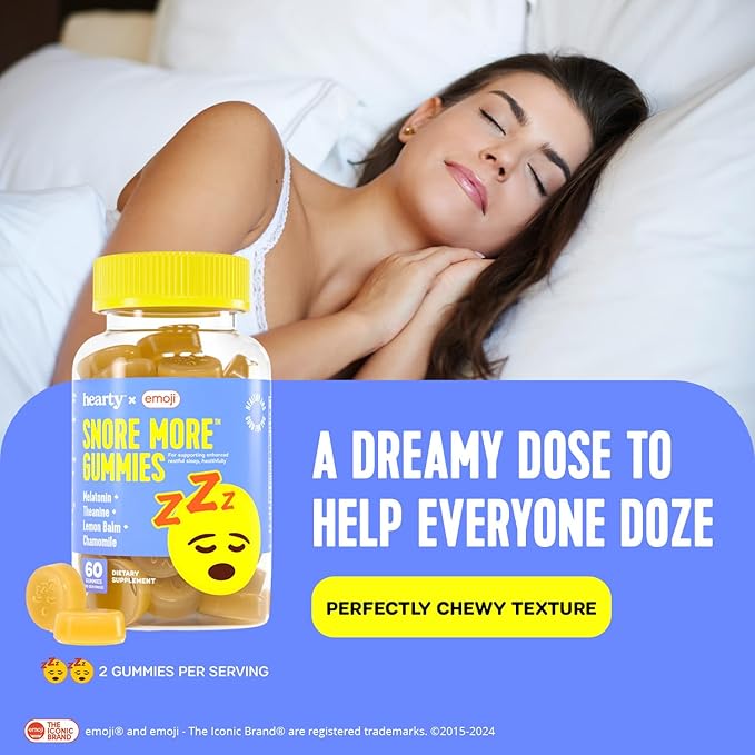 HEARTY Sleep Gummies for Kids & Adults, Children Melatonin Gummies with L-Theanine & Chamomile for Sleeping, Natural Sleep Supplement, Melatonin 1 mg Chewable Gummy for Kid 4+ & Adult, 60 Count