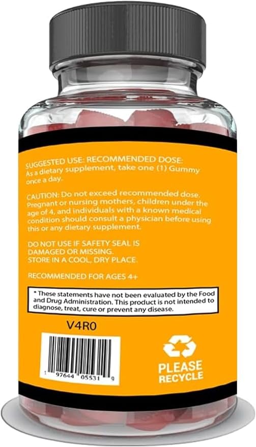 Kids Daily Immune Gummies with Elderberry, Vitamin C, Zinc, Immune Support, Skin Health, Antioxidant Support, for Kids, Elderberry Flavor, 60 Gummies