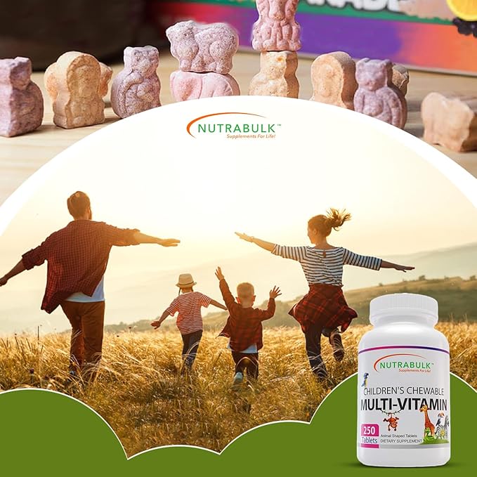 Children’s Chewable Multi-Vitamins - Promoting Kids' Overall Development - USA-Made, May Help to Support Immune, Bone, Brain & Overall Well Being- Vegan & Gluten Free - 250 Cherry Tablets