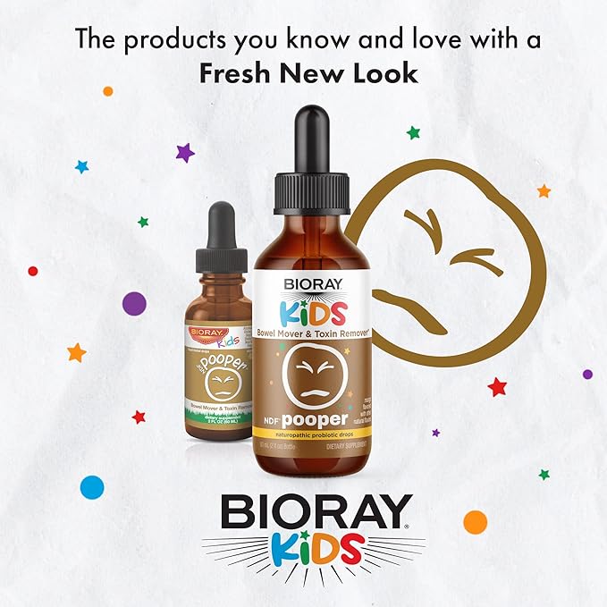 BIORAY Kids NDF Pooper, Mango - 2 fl oz - Bowel Mover - Non-GMO, Vegan, Gluten Free - 30 Servings