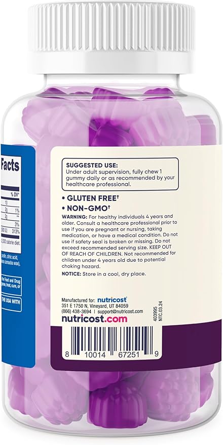 Nutricost Kids Vitamin D3 Gummies 2,500 IU (62.5mcg), 120 Gummies - Mixed Berry Flavored