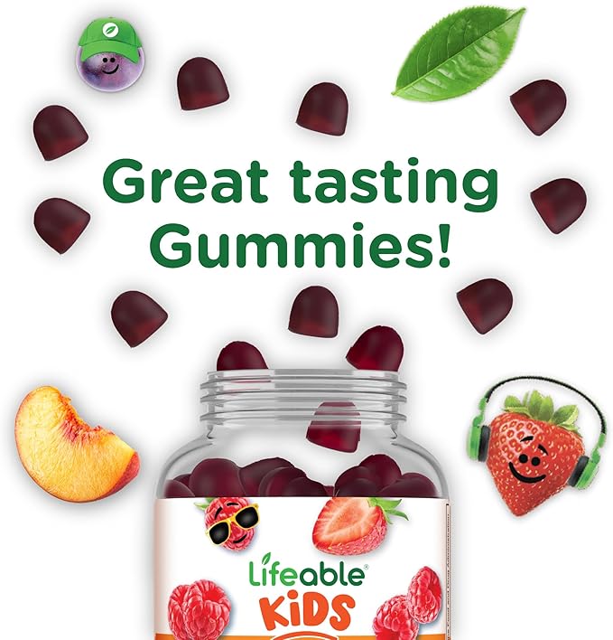 Lifeable Prebiotic Fiber Gummies for Kids | Kids Fiber Gummies 5g | Great Tasting Fiber Supplements for Kids | Prebiotic Gummies for Digestive Health | Fiber Gummy for Kids, Children | 90 Gummies
