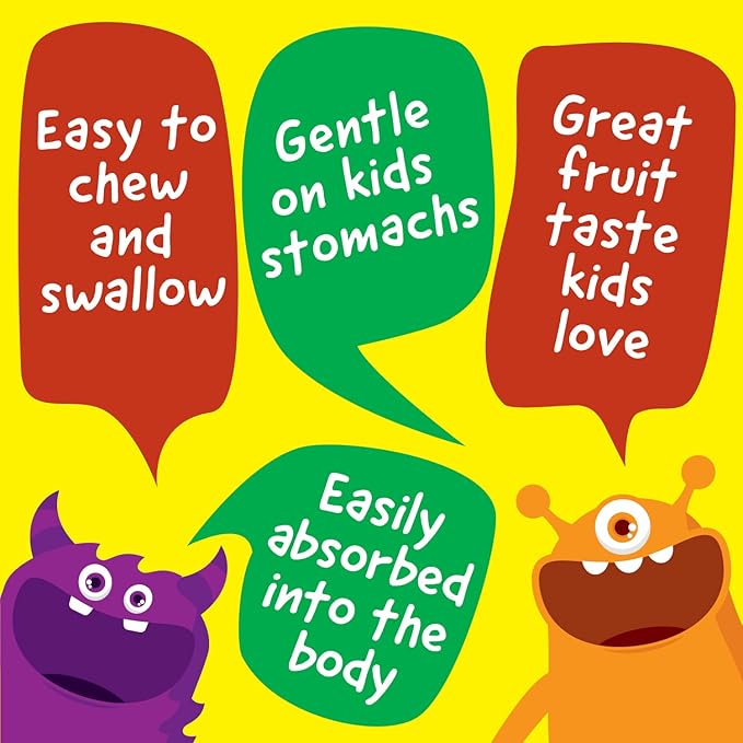 Kids Vitamin C Chewable Tablets | 250 mg | Great Tasting, Naturally Sourced Orange Flavor | Vegan, Non GMO, Gluten Free, Vitamins | for Immune Support | for Children | 120 Chewables