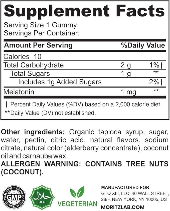 DR. MORITZ Melatonin Gummies for Kids and Adults - Chewable 1mg Kids Melatonin Gummy - Strawberry Flavor - Sleep Support - Gluten-Free and Vegetarian (120 Count)