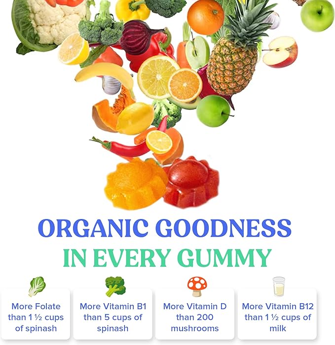 First Day Kids Multivitamin Gummies Age 4+, Strawberry & Orange - Kids Vitamins Multivitamin Gummy A C D3 K2 B1 B2 B6 B12 Folate, Immunity & Brain Function, Vegan - 30 Day Supply, Packaging May Vary