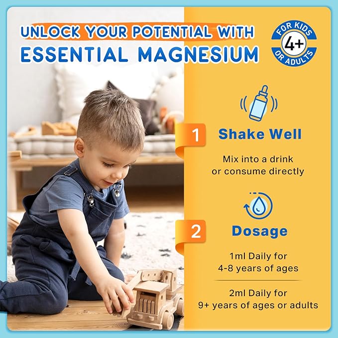 Kids Magnesium Liquid Drops - Magnesium Glycinate Liquid for Kids, Magnesium Supplement with L-Theanine, Calcium, Zinc, Vitamin D3 K2 for Sleep Calm Relaxation Brain Bones, Pineapple Flavor 2 Fl Oz