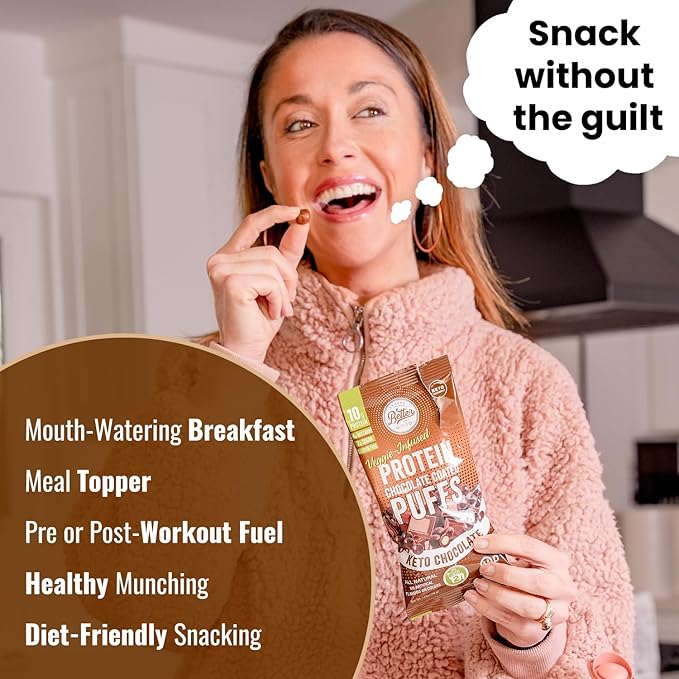 Better Than Good Chocolate Protein Puffs – Keto, Gluten-Free, Low-Calorie (12-Pack) | 10g Protein, Low Carb, Vegan, Healthy all time Snack for Diabetics & Kids