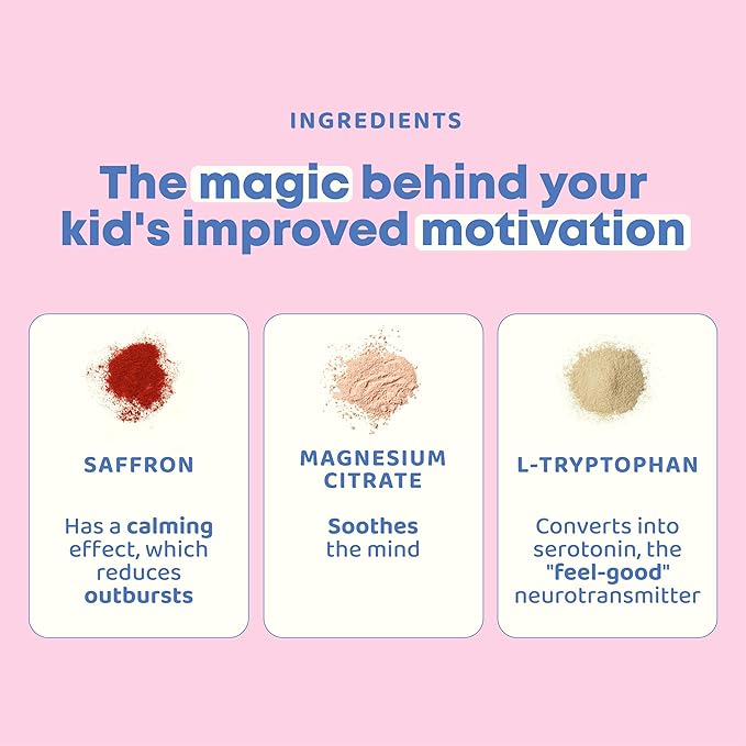 JoySpring Pixie Sticks with Saffron & GABA for Kids | Mood Balance Supplements for Kids | Sugar-Free Powder Candy New Flavor Cherry Lime (25 Servings)