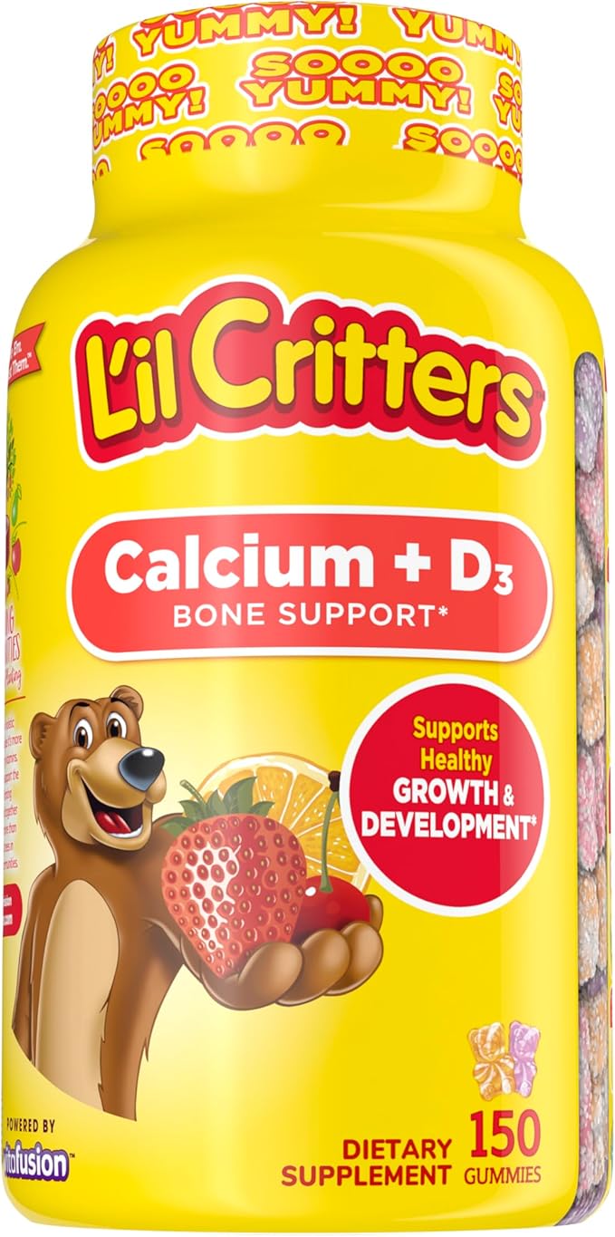 L'il Critters Kids Gummy Vitamin and Calcium Supplements Bundle with 190 Immune Support Gummies and 150 Calcium Gummies for Bone Support