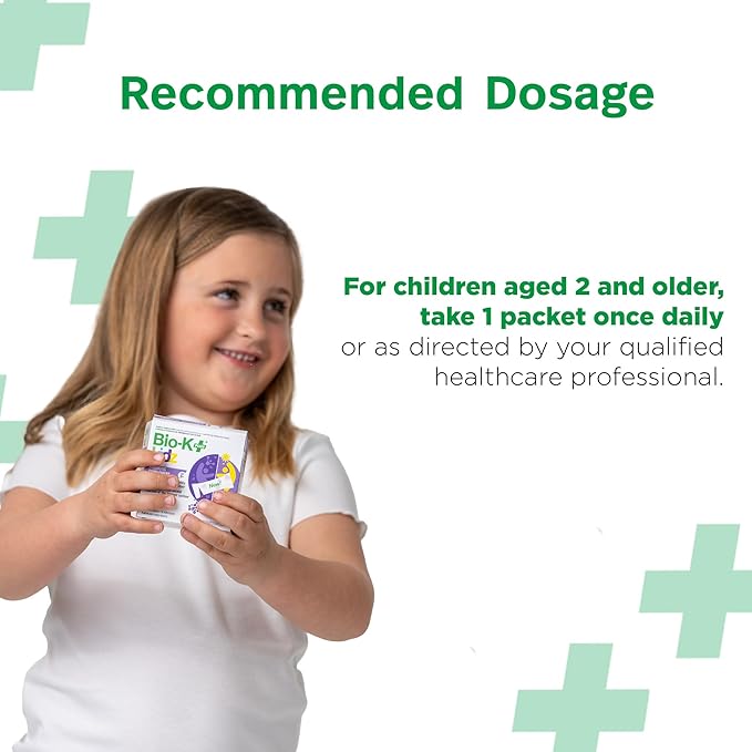 Bio K+ Daily Probiotic for Kids, Probiotic Powder with Limosilactobacillus fermentum LC40® and Vitamin D3, Shelf-Stable, Non GMO, Gluten Free - 28 Single-Serve Packets
