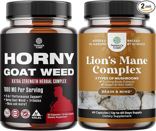 Bundle of Relaxing Calm Magnesium Gummies for Kids for Nerve Bone and Advanced Lion's Mane Mushroom Supplement - Brain Booster Nootropic Supplement