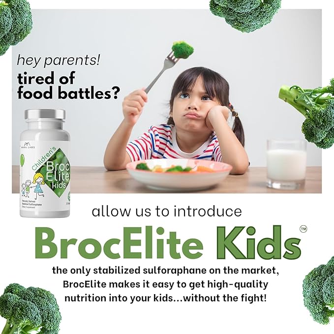 Mara Labs Kids | Broccoli Supplement w/Naturally Stabilized Sulforaphane Extract for Children | No Glyphosate Residue | 30 Vegan Capsules