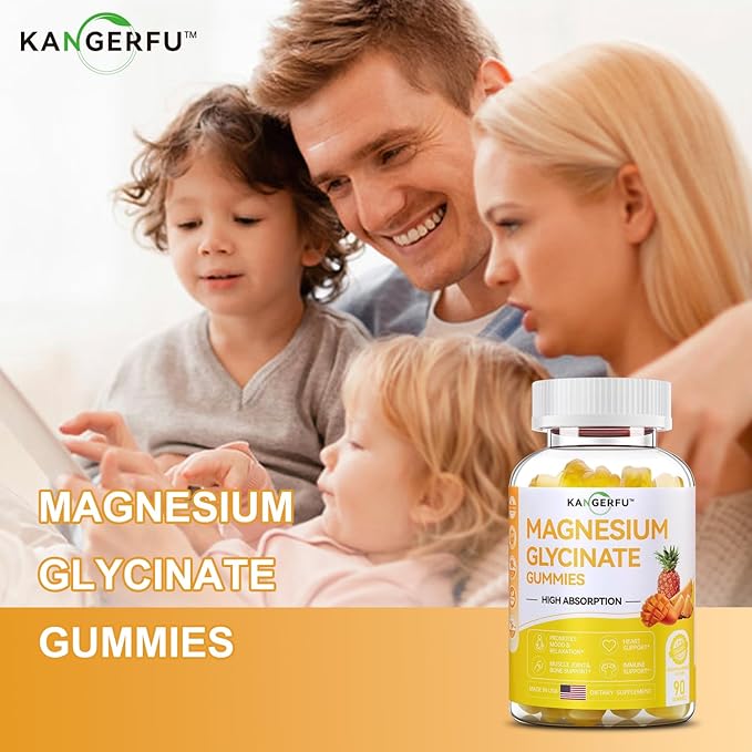 Calcium Citrate 600mg - Magnesium Glycinate Gummies with Ashwagandha,Magnesium L-Threonate&Magnesium Citrate Supplements - Dietary Supplement for Kids & Adults - 90 Count Pineapple Mango Flavor