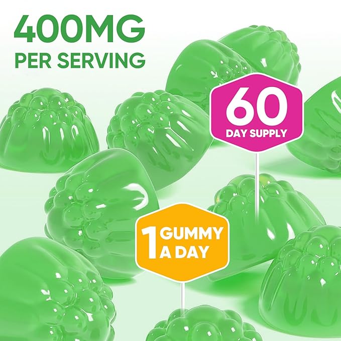Venture Pal 60 Day Supply Magnesium Glycinate Gummies with Ashwagandha for Adults and Kids, L-Theanine, CoQ10, Sugar Free Magnesium Supplement 400mg for Calm Mood & Sleep, Gluten-Free & Vegan