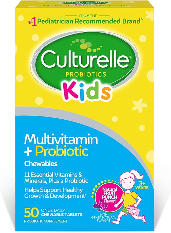 Culturelle Kids Complete Chewable Multivitamin + Probiotic for Kids & Immune Defense Probiotic with Vitamin C