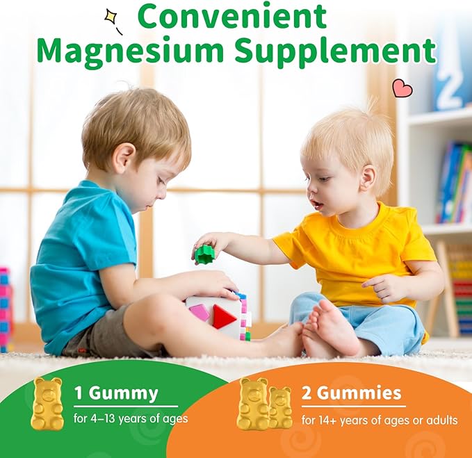 Magnesium Gummies for Kids - Magnesium Glycinate Gummies Supplement with L-Theanine, Vitamin B6, D3 for Adults & Kids, Calm Magnesium for Sleep, Relaxation, Brain, Bones,Sugar Free Pineapple 60ct