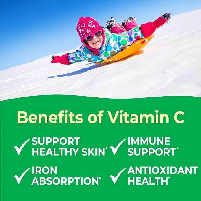 Kids Vitamin C Chewable Tablets | 250 mg | Great Tasting, Naturally Sourced Orange Flavor | Vegan, Non GMO, Gluten Free, Vitamins | for Immune Support | for Children | 120 Chewables