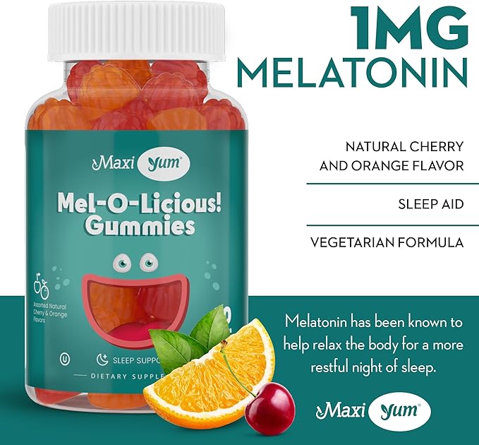 Melatonin Gummies for Kids - 1mg Chewable Melatonin Gummy - Restful Nighttime Support Supplement - Drug Free Aid for Peaceful Relaxation - Children and Adult Melatonin Gummies 1mg, 120 Count