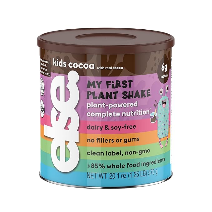 ELSE NUTRITION Plant-Based Kids Protein Shake Powder for Ages 2-12. Kids Protein Powder. Dairy-Free Complete Kids Nutrition Shake Plant Protein 25 Vitamins & Minerals, Chocolate Protein Shake, 1- Pack