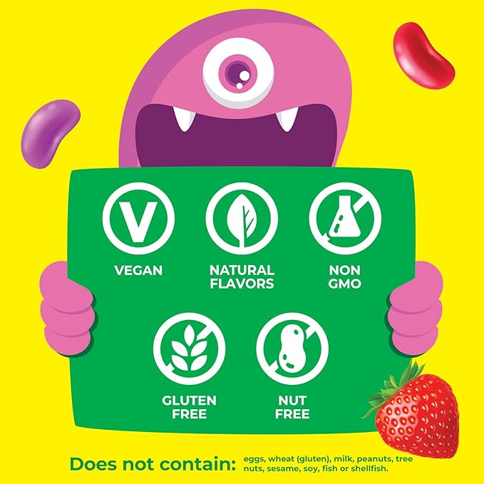 Vitamin B12 650mcg Jelly Beans for Kids - Tasty Natural Berry Blast Flavor - Vegan, GMO-Free, Gluten Free, Nut Free - Dietary Supplement - Energy Support for Children - 60 Jellies
