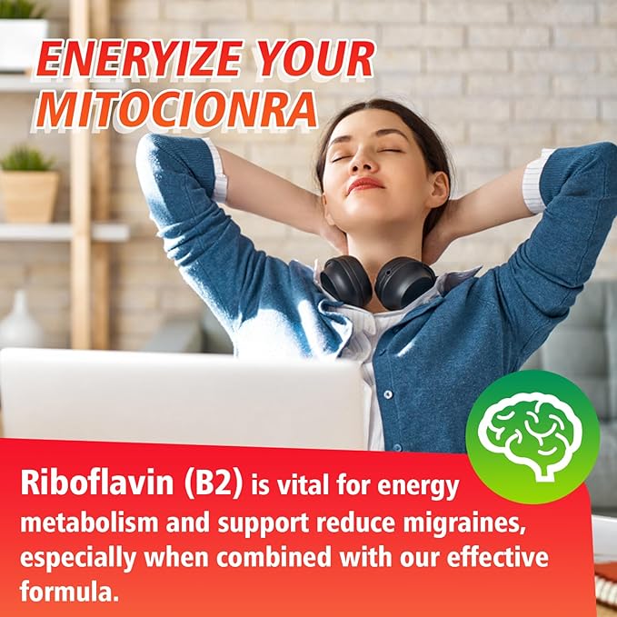 Vitamin B2 Gummies, Riboflavin 400mg with Magnesium for Kids & Adults, B2 Gummies for Migraine Relief & Energy Support, Strawberry Flavor, 60 Count