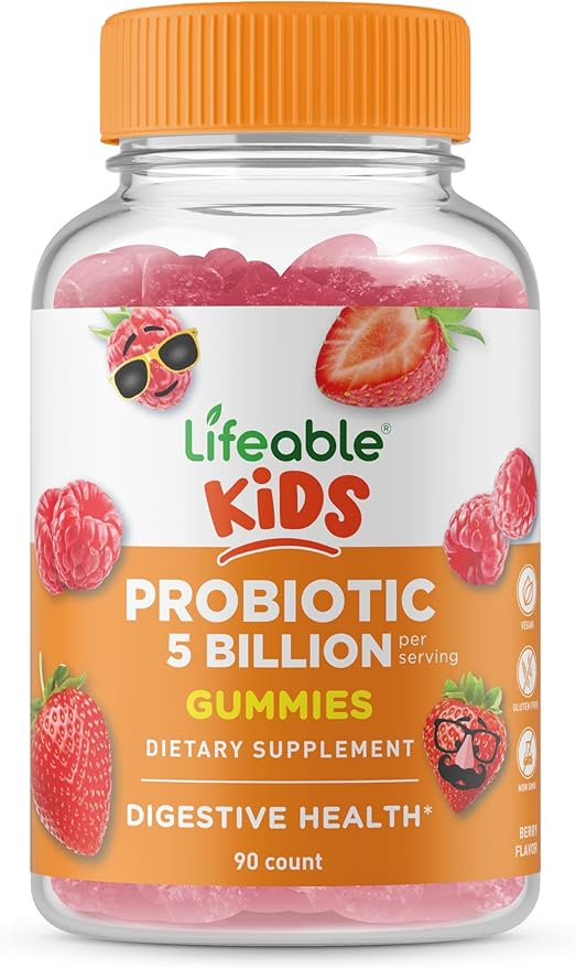 Lifeable Probiotics for Kids Gummies | 50mg (5 Billion) | Great Tasting Kids Probiotics Gummies | for Gut Health and Immune Support | Kids Probiotic Gummies for Boys and Girls | 90 Gummies