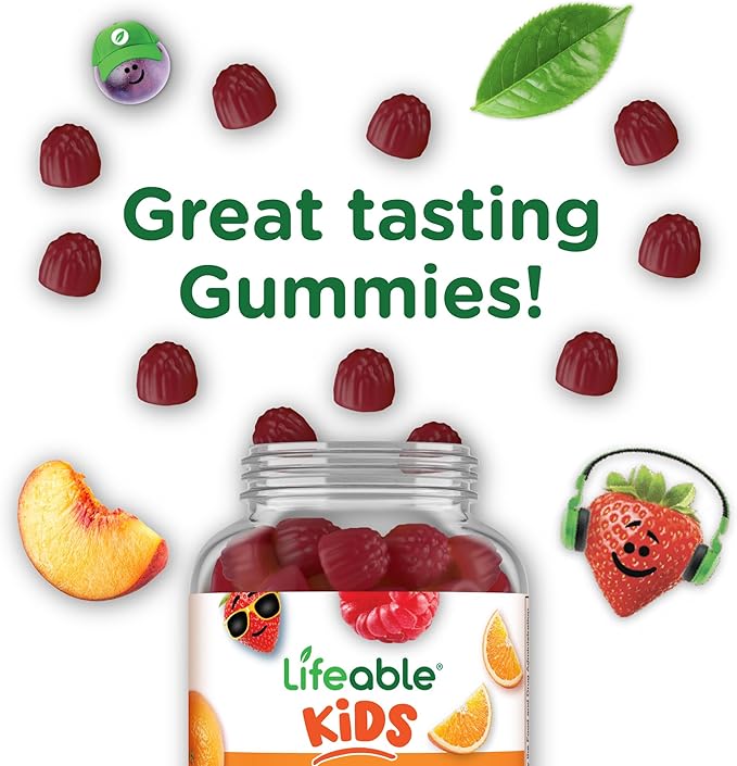 Lifeable Apple Cider Vinegar - for Kids - ACV with The Mother - 500 mg Gummies - Great Tasting Natural Flavor Vitamin Supplement - Gluten Free Vegetarian GMO-Free Chewable - for Children - 60 Gummies