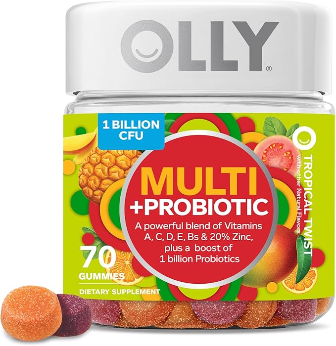 OLLY Adult Multivitamin with Probiotics & Kids Multivitamin Gummy Worms, 35 & 45 Day Supply
