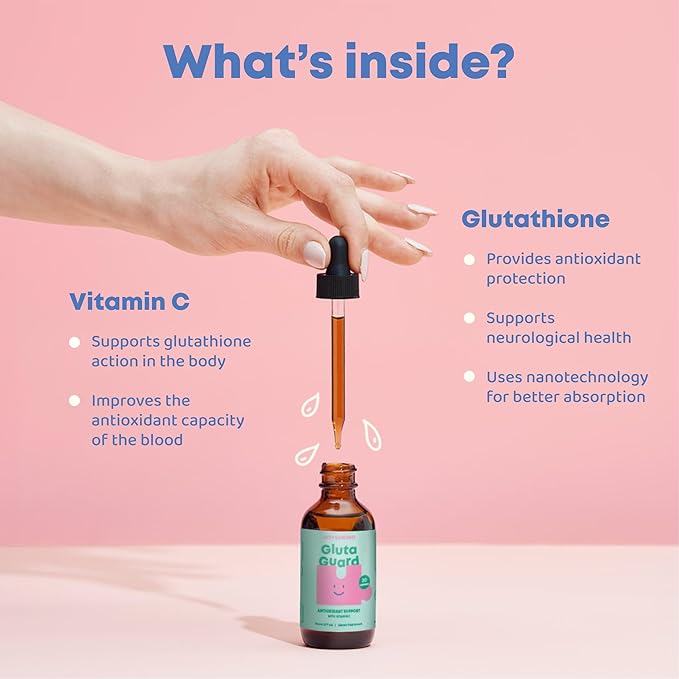 JoySpring Liposomal Glutathione Supplement for Kids | Supports Speech and Eye Contact | 50 MG Antioxidant L-Glutathione Drops | 2 oz Liquid Detox Supplement