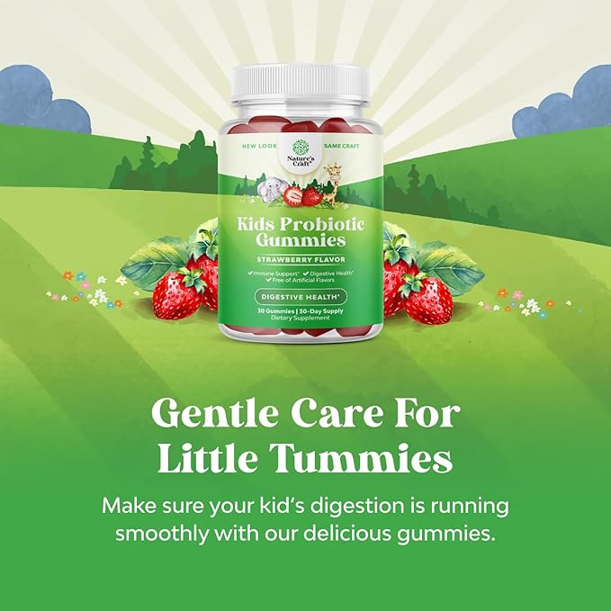Immune Booster Kids Probiotic Gummies - Bacillus Subtilis Probiotic for Kids Upset Stomach Body Cleanse Immune Boost and Colon Detox - Constipation Relief and Digestive Health Kids Vitamins Gummy