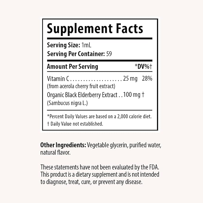 Elderberry Liquid Drops with Vitamin C - Organic, Immune Support for Adults and Kids - Gluten-Free, Vegan, No Artificial Preservatives - 2 Month Supply by Drop Supplements