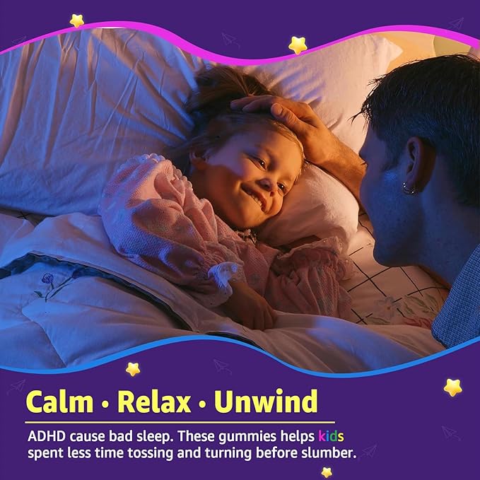 Kids Sleep Gummies - Magnesium Glycinate Gummies, Melatonin Free Sleep Aid | Magnesium, Calcium, D3, B6, L Theanine | Kid Melatonin Alternative for Restful Sleep (Pack of 2)