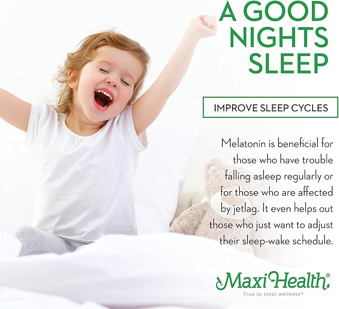 Maxi Health Chewable Melatonin, Kosher Lemon Flavor, Melatonin for Adults & Kids, Natural Aid for Adults & Children, Melatonin Chewables Alternative to Melatonin Gummies Kids Dose, (100 Count)