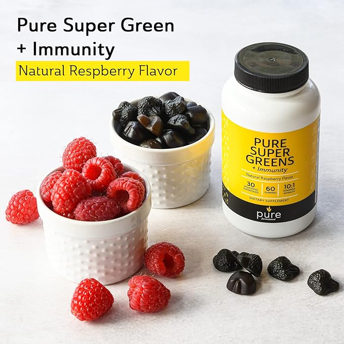 Super Greens Multivitamin Gummies for Kids and Adults - Immune Support and Digestive Supplements - Vitamin A, B, C, E, K - Vegan Chewables with 30 Superfoods (2 Bottles, 60 Count Each)
