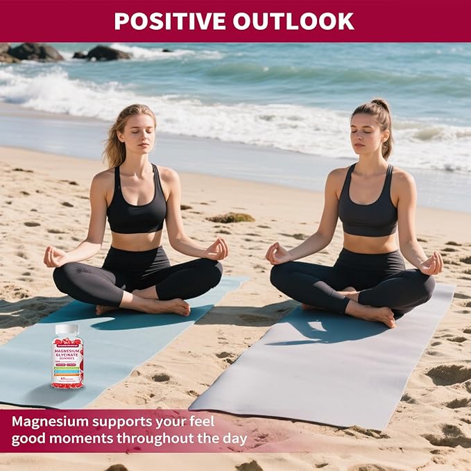 Magnesium Glycinate Gummies 1000mg - Sugar Free Magnesium Potassium Supplement for Relaxation, Calm, Stress Relief, and Sleep Support for Adults & Kids - 60 Raspberry Gummies