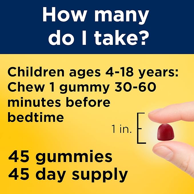 Nature Made Kids First Sleep Melatonin Gummies, 100% Drug-Free Sleep Aid, Kids Sleep Gummies for Restful Sleep, 45 Count