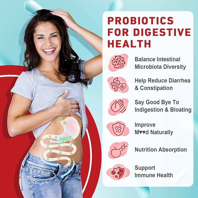 Sugar Free Probiotics Gummies for Adults & Kids 4+, Probiotics 13 Strains 50 Billion CFUs w/Acacia Prebiotics + Vitamin B1, B2, D3 & Zinc, for Digestive & Gut Health, Immunity, Vegan Chewable,120 Cts