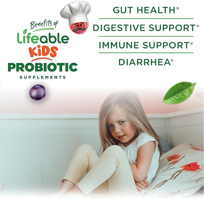 Lifeable Probiotics for Kids Gummies | 50mg (5 Billion) | Great Tasting Kids Probiotics Gummies | for Gut Health and Immune Support | Kids Probiotic Gummies for Boys and Girls | 90 Gummies
