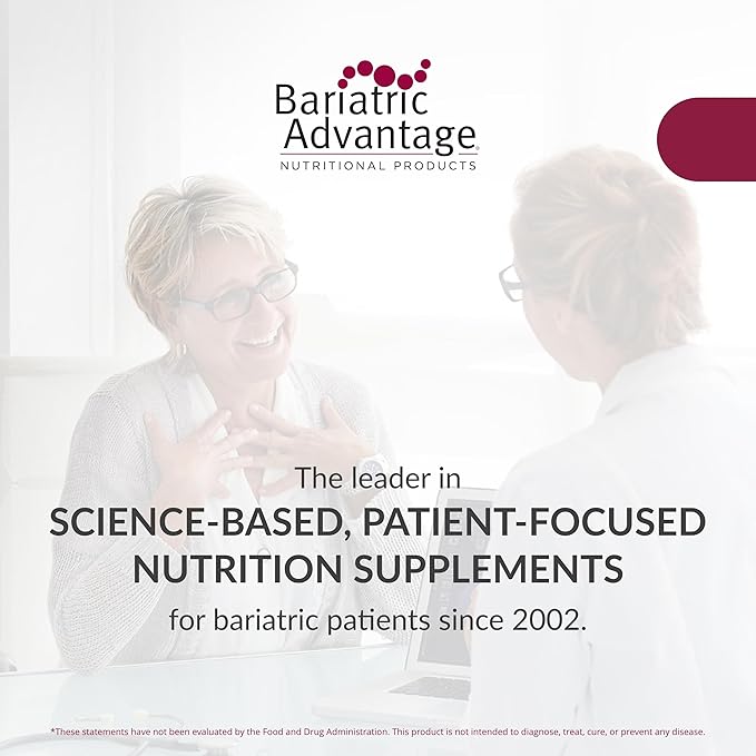 Bariatric Advantage Chewable Iron 29 mg - for Bariatric Surgery Patients - Iron with Vitamin C - No Iron Taste - Ferrous Fumarate & Carbonyl Iron Supplement - Passion Fruit - 90 Count