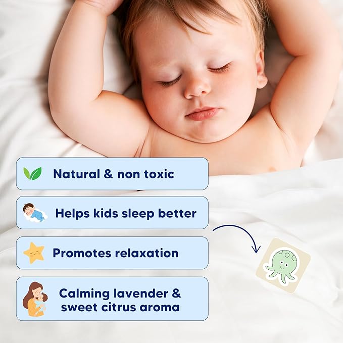 Children's Sleep Patches | Melatonin Free Toddler Sleep Aid with Lavender, Clary Sage, Orange and Geranium Essential Oils | Sleepy Stickers for Kids | 36 Patches