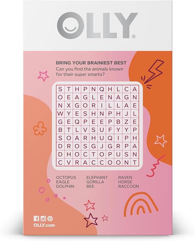 OLLY Focus Buddies L’OLLY Pops, Omega-3 ALA, B6, B12, Cognizin®, Kids Supplement Lollipops to Supports Focused Attention & Healthy Brain Function, Vegetarian, Watermelon Strawberry, 25 Count