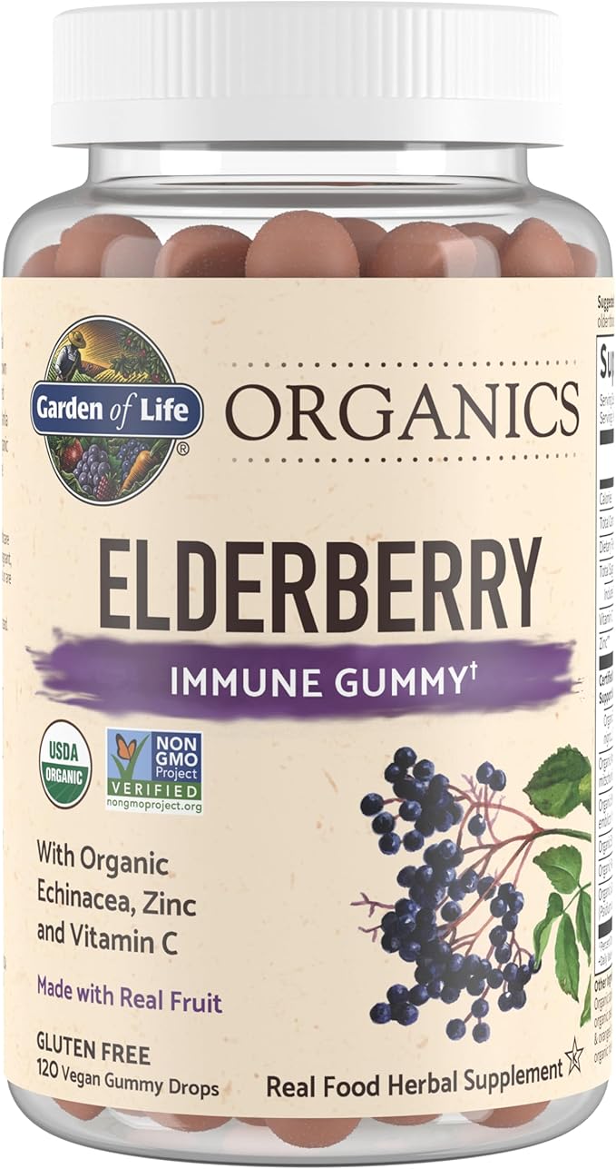 Garden of Life Elderberry Gummies for Adults & Kids Immune Support with Magnesium Citrate Gummies for Stress, Sleep & Recovery