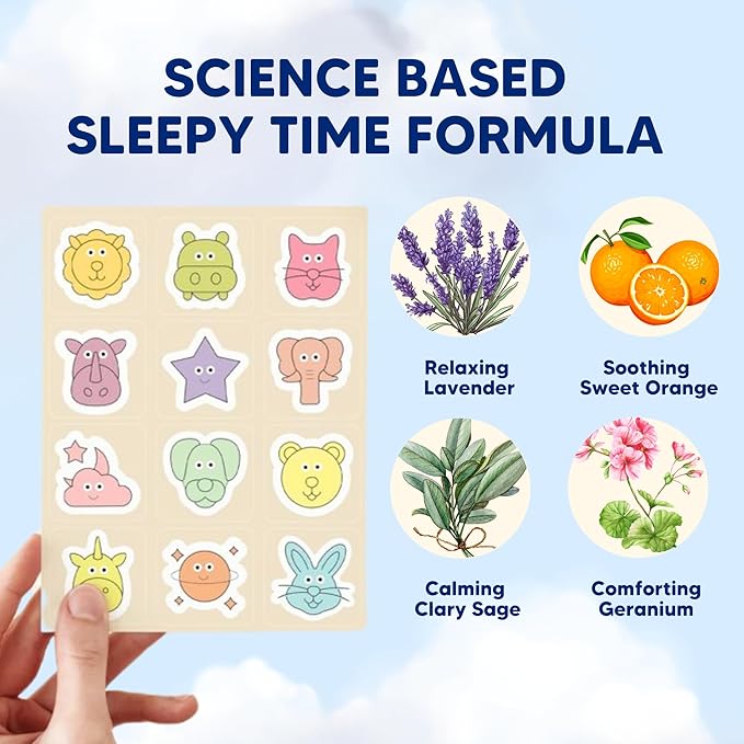 Children's Sleep Patches | Melatonin Free Toddler Sleep Aid with Lavender, Clary Sage, Orange and Geranium Essential Oils | Sleepy Stickers for Kids | 36 Patches