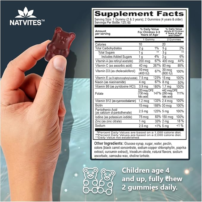 Complete Kids Multivitamin Gummies – 120 Count of Essential Daily Vitamins & Minerals for Immune Support, Focus, & Growth – Perfect for Toddlers, Children, Teens, and Picky Eaters!