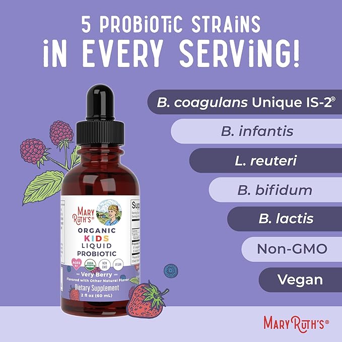 MaryRuth Organics Kids Very Berry Liquid Probiotic, 2 FZ