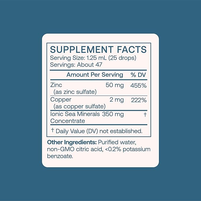 BodyBio Ionic Liquid Zinc Drops 2 oz | Immune Health & Cell Repair | Antioxidant | Ultimate Absorption | No Additives | Concentrated Liquid Zinc Supplement for Adults & Kids