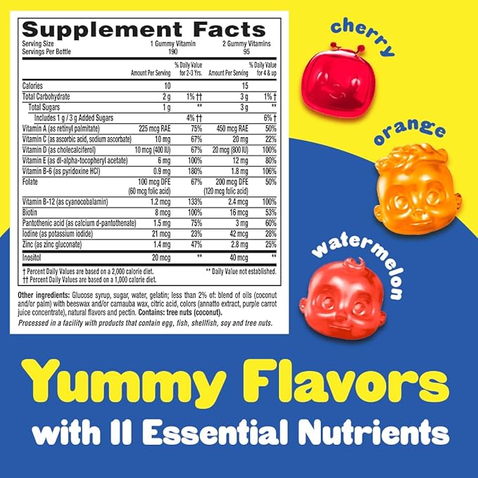 L'il Critters Kids Multivitamin Gummies, 190 Count & Fiber Gummies for Digestive Support, 90 Count