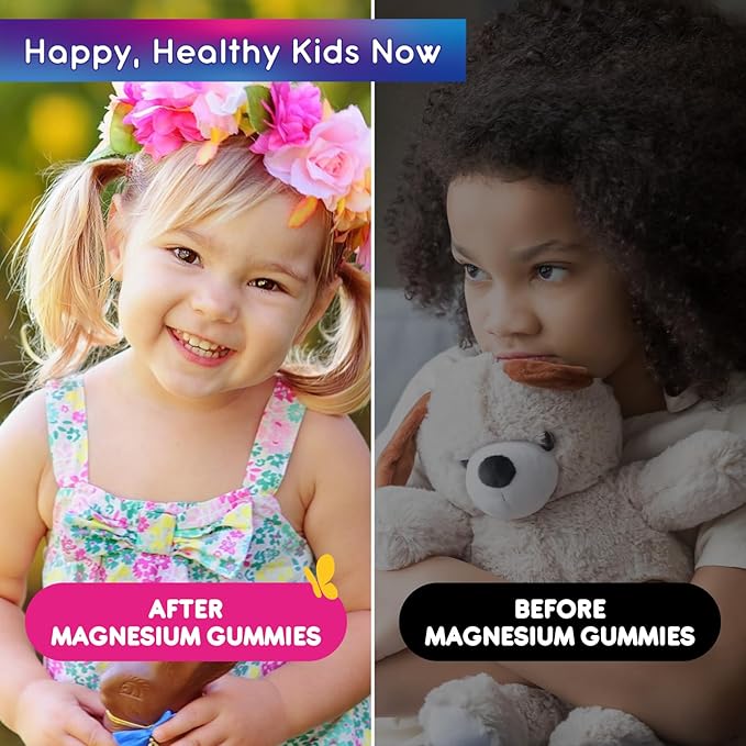 2 Pack Magnesium Gummies for Kids - Magnesium Glycinate, L-Threonate Gummies with L-Theanine, Chamomile, Licorice, Vitamin B6, D for Kids & Adults Sleep, Muscle Relief & Nerve Bone - Strawberry 120ct