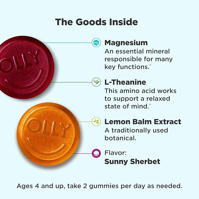 Zhou Nutrition Elderberry Gummies 60 Count & OLLY Kids Magnesium Gummies 50 Count Immune & Calm Support